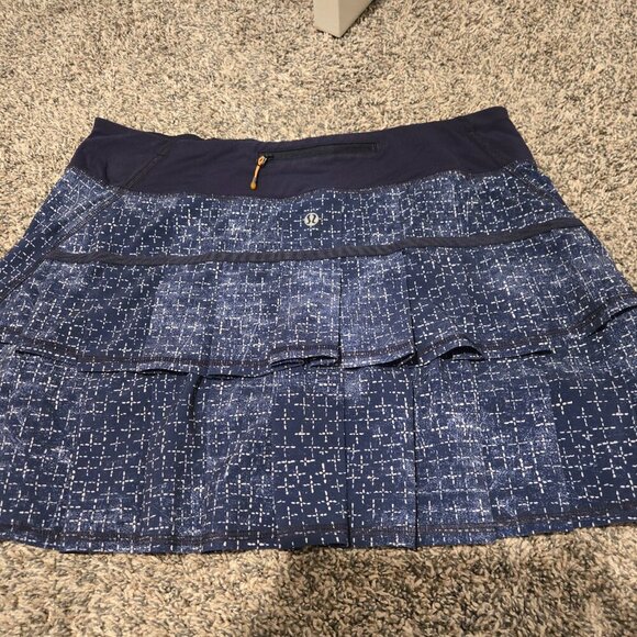 Lululemon Pace Setter Skirt Exploded Sashiko Cross Inkwell Ghost 10 - Picture 3 of 4